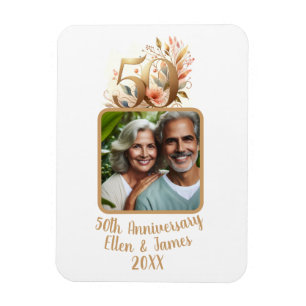 Magnet Flexible 50e anniversaire de Mariage d'or photo Keepsaké