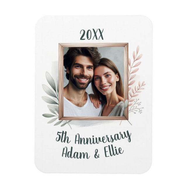 Magnet Flexible 5e Mariage de cadre Anniversaire photo Keepsaké (Vertical)