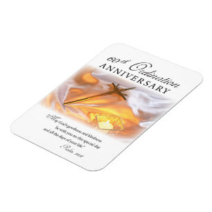 Magnet Flexible 60e anniversaire d'ordination, bougie croisée