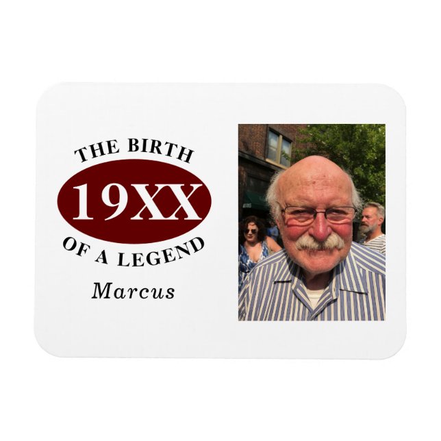 Magnet Flexible 60e anniversaire Modèle photo Naissance d'une lége (Horizontal)