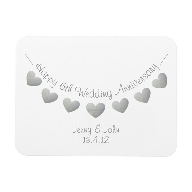 Magnet Flexible 6e anniversaire mariage de fer cadeau (Horizontal)