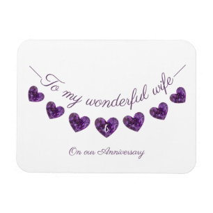 Magnet Flexible 6ème ou toute femme violette mariage anniversaire