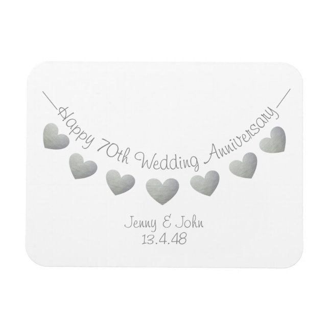 Magnet Flexible 70e anniversaire du Platinum mariage (Horizontal)