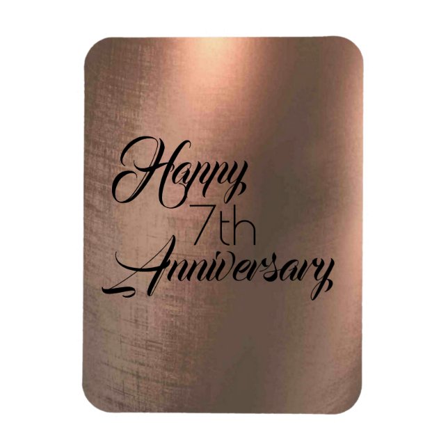 Magnet Flexible 7e anniversaire du cuivre traditionnel (Vertical)