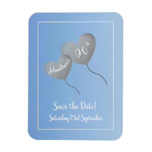 Magnet Flexible 90e anniversaire de fête enregistrer la date