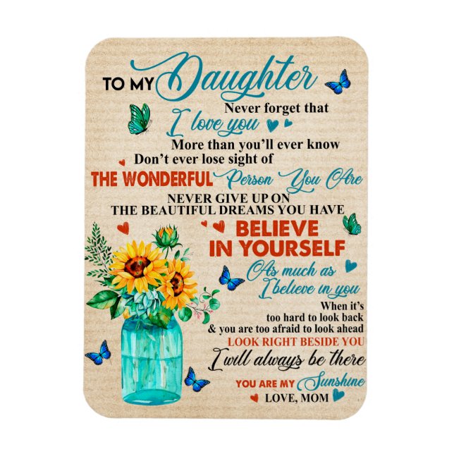 Magnet Flexible À Mon Cadeau Fille, Amant Papillon, Cadeau Tournes (Vertical)