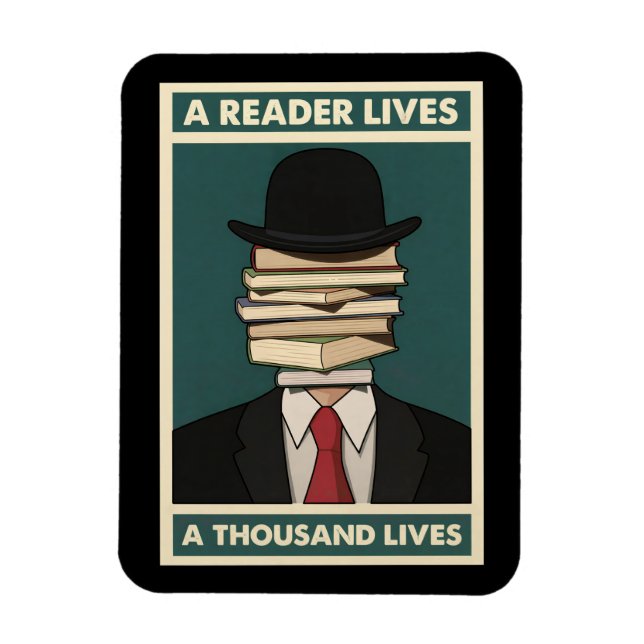 Magnet Flexible A Reader Lives a Thousand Lives Bibliophile Wisdom (Vertical)