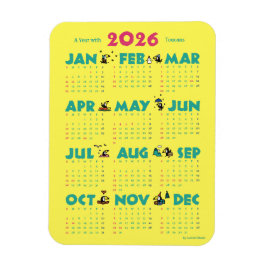 Magnet Flexible A Year with Toucans: Calendar 2026-Yマグネットカード