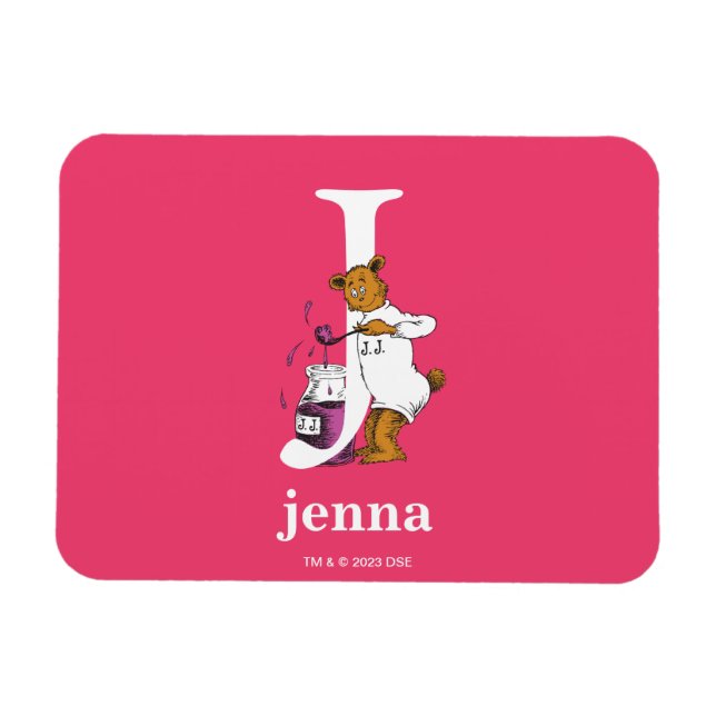 Magnet Flexible ABC du Dr Seuss : Lettre J - Blanc | Ajouter Votre (Horizontal)