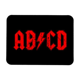 Magnet Flexible ABCD rock musique drôle symbole faux acdc blague 