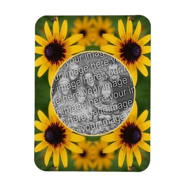 Magnet Flexible Abeille Sur Black Eyed Susan Flower Ajouter votre  (Vertical)