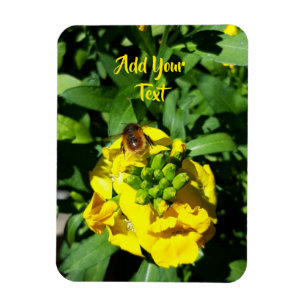 Magnet Flexible Abeille sur Fleurs Jaunes