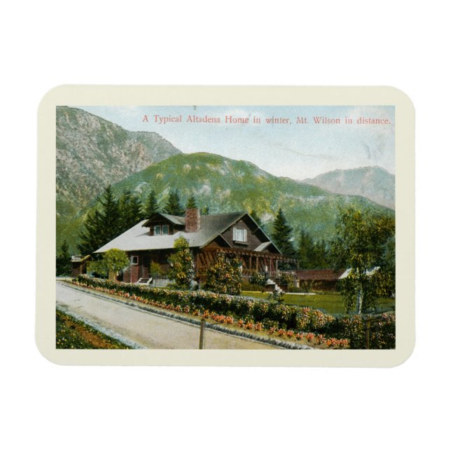 Magnet Flexible Accueil à Altadena, Mt. Wilson CA 1910 Style Vinta (Horizontal)
