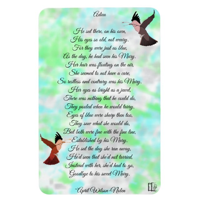 Magnet Flexible Adieu Poem (Vertical)