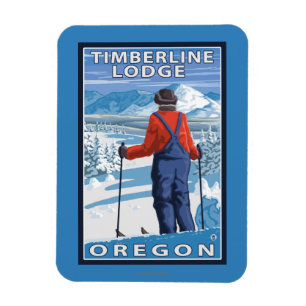 Magnet Flexible Admirer de skieur - loge de Timberline, Orégon
