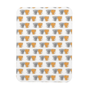 Magnet Flexible Adorable Fluffy Kittens Illustration Cat Art
