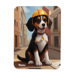 Magnet Flexible Adorable ouvrier de construction Chien Cute Chiot