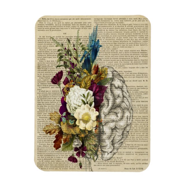 Magnet Flexible affiche d'anatomie du cerveau floral médical (Vertical)