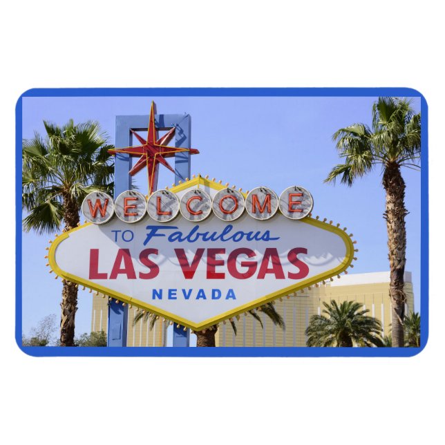Magnet Flexible Affiche de bienvenue bleue Nevada Las Vegas (Horizontal)