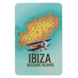 Magnet Flexible Affiche de carte des îles Baléares d'Ibiza