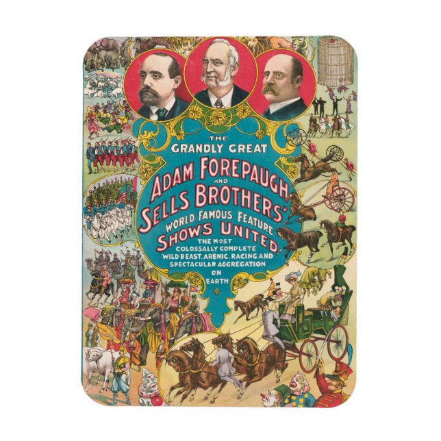 Magnet Flexible Affiche de cirque montrant de nombreuses scènes de (Vertical)