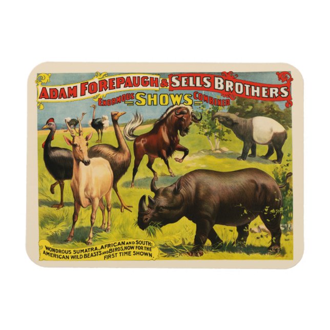 Magnet Flexible Affiche de cirque pour Adam Forepaugh & Sells Brot (Horizontal)