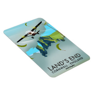 Magnet Flexible Affiche de la carte de voyage Land's End Cornwall