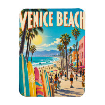Affiche de planches de surf colorées de Venice Bea