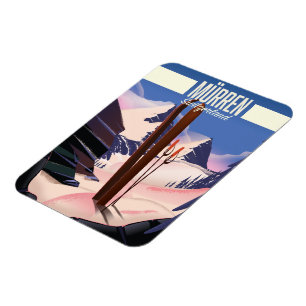 Magnet Flexible Affiche de ski de Murren Suisse impression d'art.