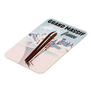 Magnet Flexible Affiche de ski du Grand Massif France.