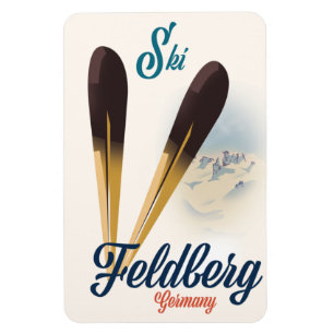 Magnet Flexible Affiche de ski Feldberg Allemagne de style vintage
