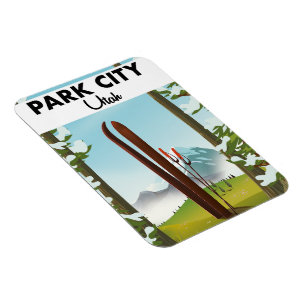 Magnet Flexible Affiche de ski Park City Utah