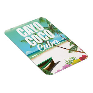 Magnet Flexible Affiche de vacances de plage cubaines à Cayo Coco