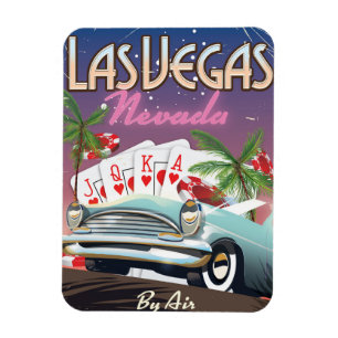 Magnet Flexible Affiche de vacances de style vintage à Las Vegas