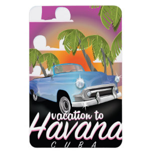 Magnet Flexible Affiche de vacances de voiture vintage à La Havane