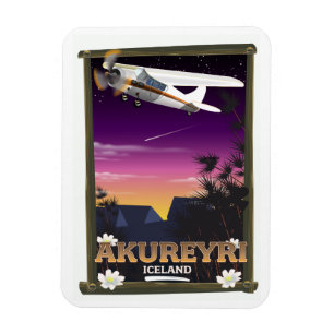 Magnet Flexible Affiche de voyage à Akureyri en Islande