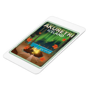 Magnet Flexible Affiche de voyage à Akureyri Islande