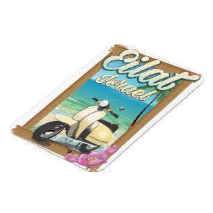 Magnet Flexible Affiche de voyage à Eilat Beach Israël scooter