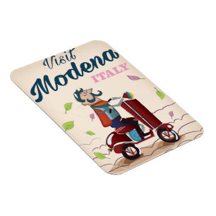 Magnet Flexible Affiche de voyage à scooter à Modène Italie
