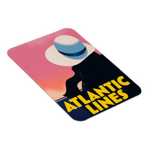 Magnet Flexible Affiche de voyage Atlantic Lines Cruise Liner
