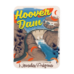 Magnet Flexible Affiche de voyage Barrage Hoover Nevada/Arizona