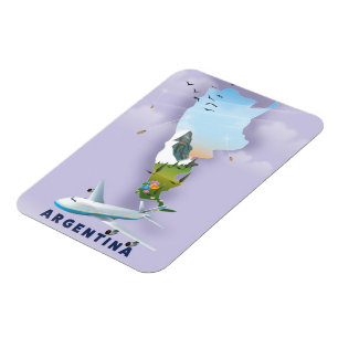 Magnet Flexible Affiche de voyage carte d'Argentine