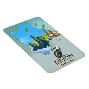 Magnet Flexible Affiche de voyage carte du Devon