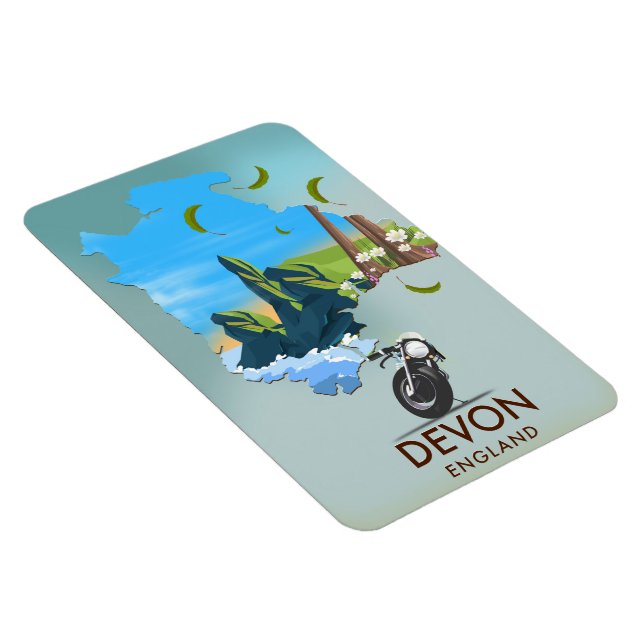 Magnet Flexible Affiche de voyage carte du Devon (Côté Droit)