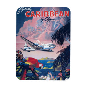 Magnet Flexible Affiche De Voyage D'Avion De Mer Survolant Les Car