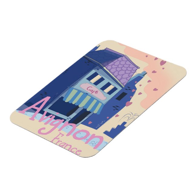 Magnet Flexible Affiche de voyage de dessin animé d'Avignon France (Côté Gauche)