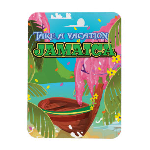 Magnet Flexible Affiche de voyage de dessin animé de Jamaïque