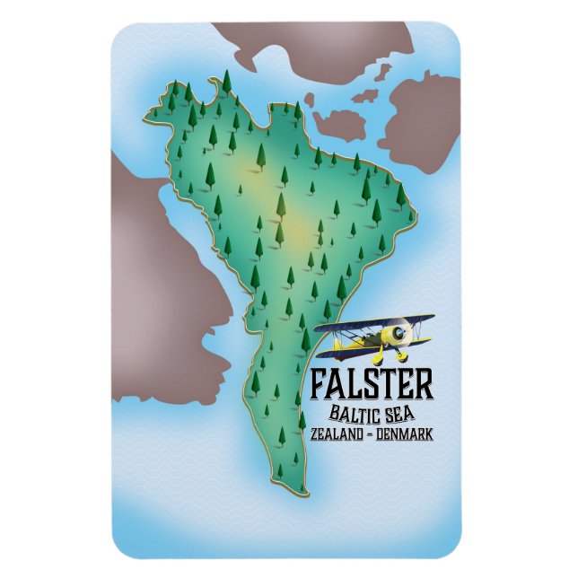 Magnet Flexible Affiche de voyage de Falster Island Danemark. (Vertical)
