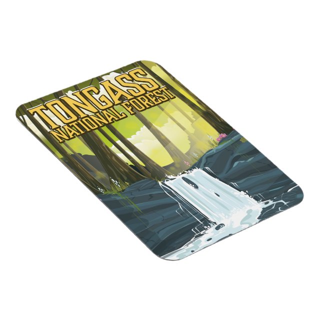 Magnet Flexible Affiche de voyage de la Forêt nationale de Tongass (Côté Droit)