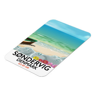 Magnet Flexible Affiche de voyage de la plage de Søndervig Danemar